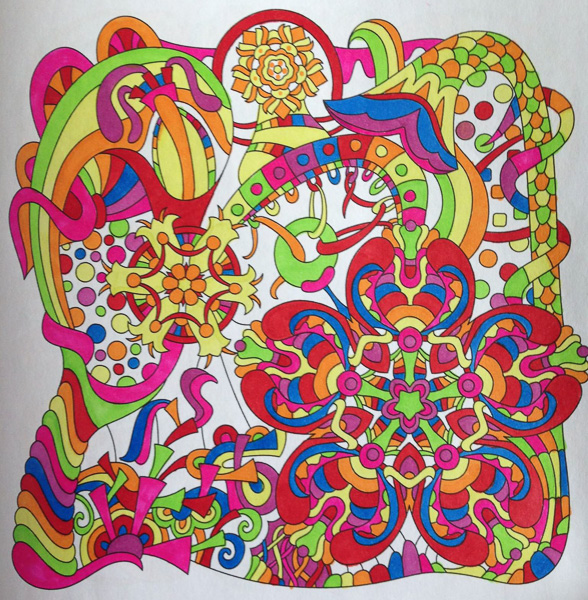 Colored by Alison Ferries - from Wow (Angie's Extreme Coloring Books Volume 1)