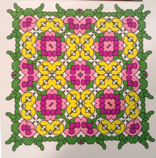 Colored by Carol Powers - from Ink Doilies (Angie's Patterns Volume 1)