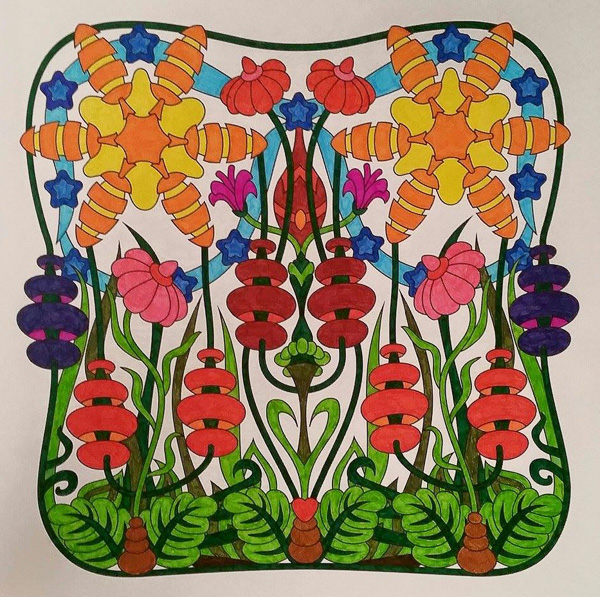 Colored by Carol Reid - from Wow (Angie's Extreme Coloring Books Volume 1)