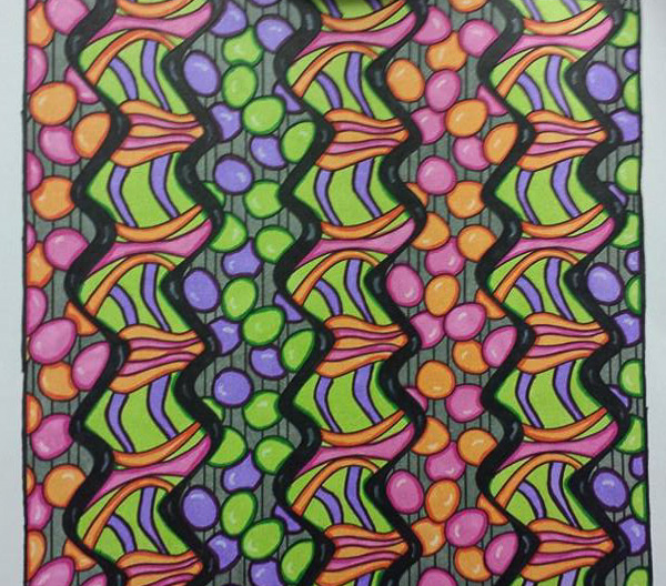 Colored by Elizabeth Graves - from Whimsy (Angie's Patterns Volume 2)