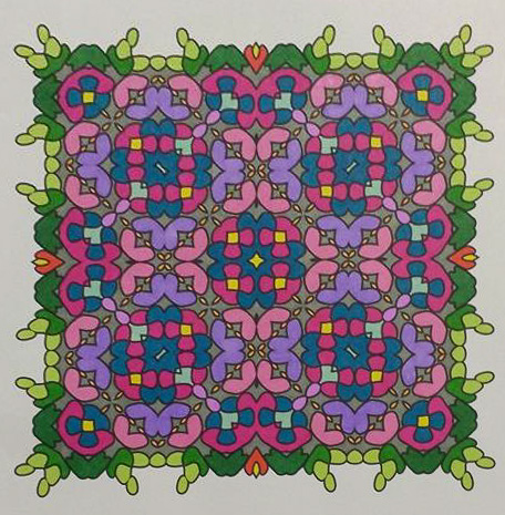 Colored by Felicia Brandon - from Ink Doilies (Angie's Patterns Volume 1)