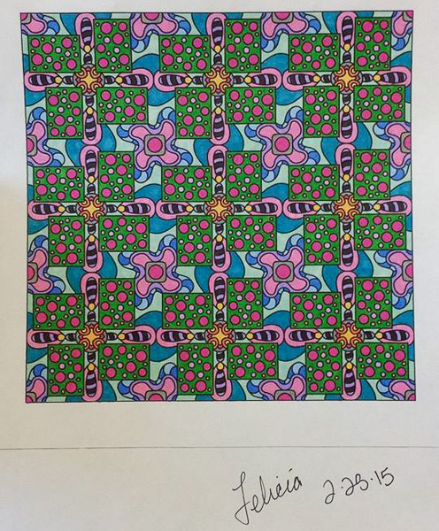 Colored by Felicia Brandon - from Pizzazz (Angie's Patterns Volume 9)