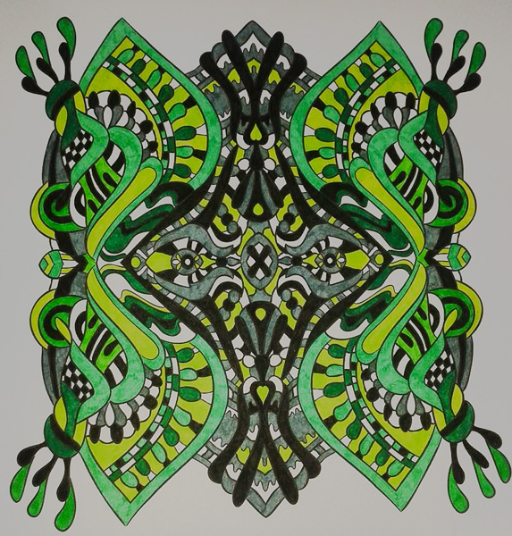 Colored by Gillian Yates - from Wow (Angie's Extreme Coloring Books Volume 1)