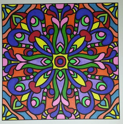 Colored by Jacynthe Hinderyckx - from Quirky (For Crayons And Wide Tipped Markers)