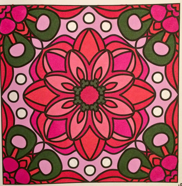 Colored by Laurie Catlin - from More Flowers (For Crayons And Wide Tipped Markers)
