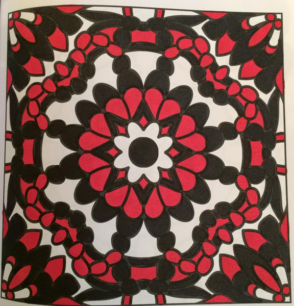 Colored by Laurie Catlin - from More Flowers (For Crayons And Wide Tipped Markers)