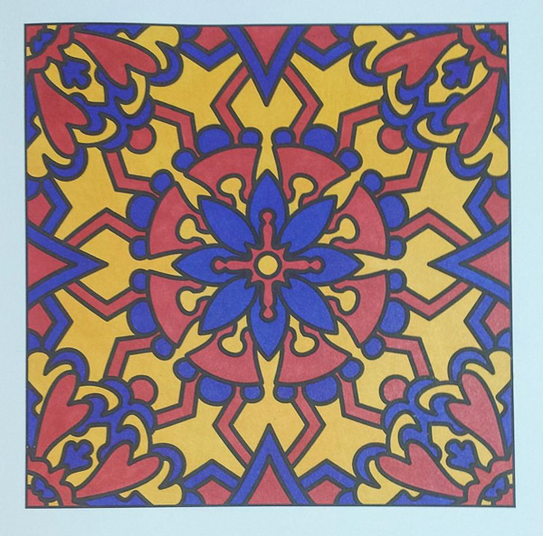 Colored by Michelle Buschur - from Flowers (For Crayons And Wide Tipped Markers)