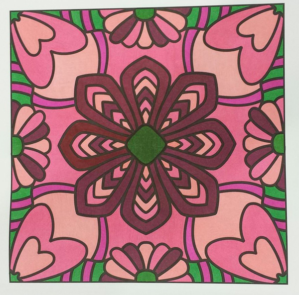 Colored by Michelle Buschur - from Flowers (For Crayons And Wide Tipped Markers)