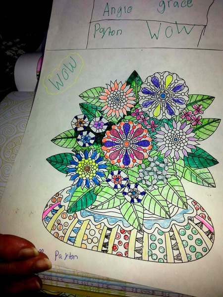 Colored by Payton Bosch - from Wow (Angie's Extreme Coloring Books Volume 1)