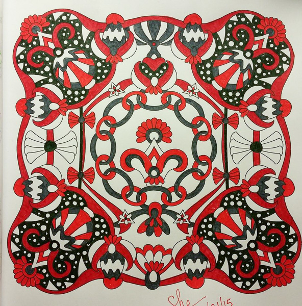 Colored by Shari Erickson - from Wow (Angie's Extreme Coloring Books Volume 1)