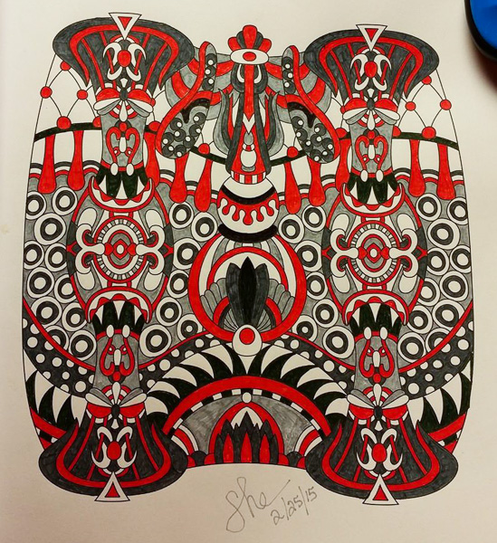 Colored by Shari Erickson - from Wow (Angie's Extreme Coloring Books Volume 1)