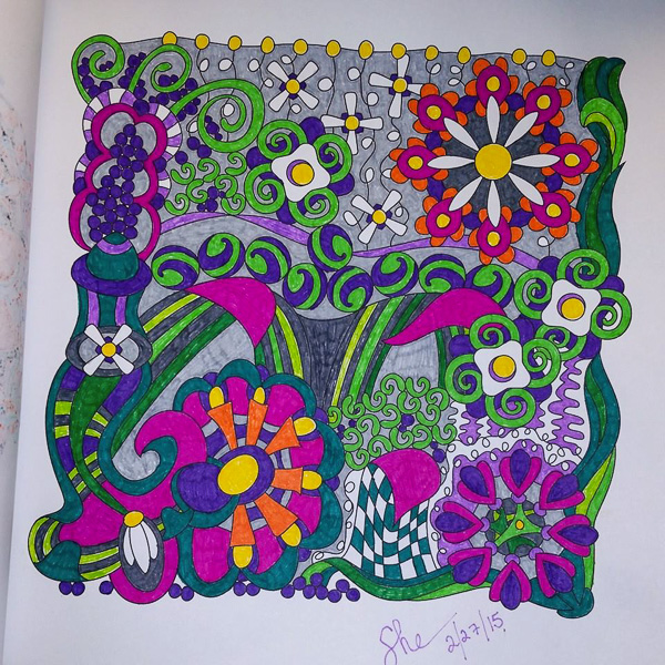 Colored by Shari Erickson - from Wow (Angie's Extreme Coloring Books Volume 1)