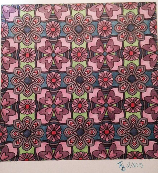 Colored by Teresa Bobbitt - from Flowers (Angie's Patterns Volume 8)