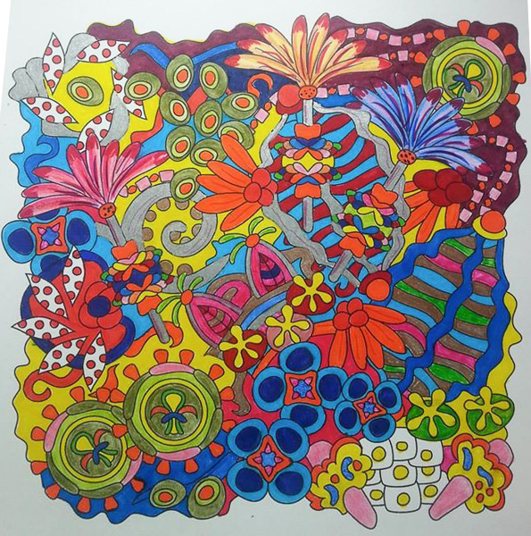 Colored by Cathy Krohne - from Wow (Angie's Extreme Coloring Books Volume 1)