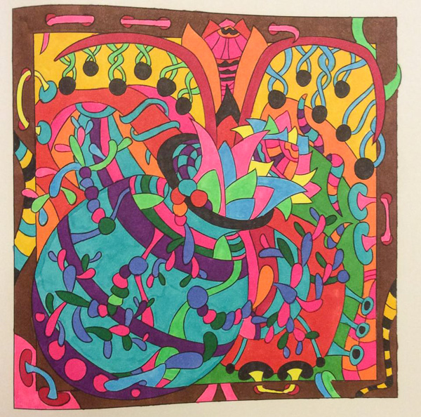 Colored by Cozette Morstein - from Wow (Angie's Extreme Coloring Books Volume 1)