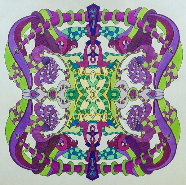 Colored by Deborah Powell - from Wow (Angie's Extreme Coloring Books Volume 1)