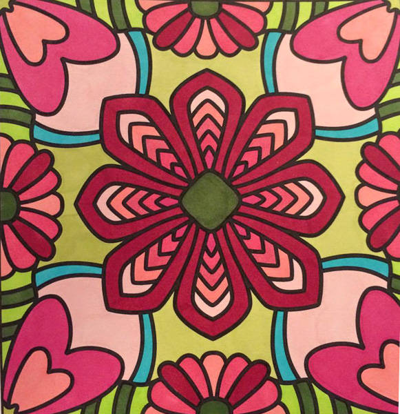 Colored by Jackie Posey - from Flowers (For Crayons And Wide Tipped Markers)