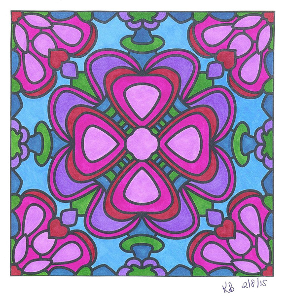 Colored by Karen Ballenger - from Flowers (For Crayons And Wide Tipped Markers)