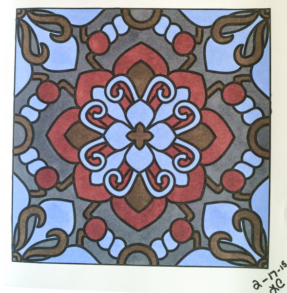 Colored by Laurie Catlin - from More Flowers (For Crayons And Wide Tipped Markers)