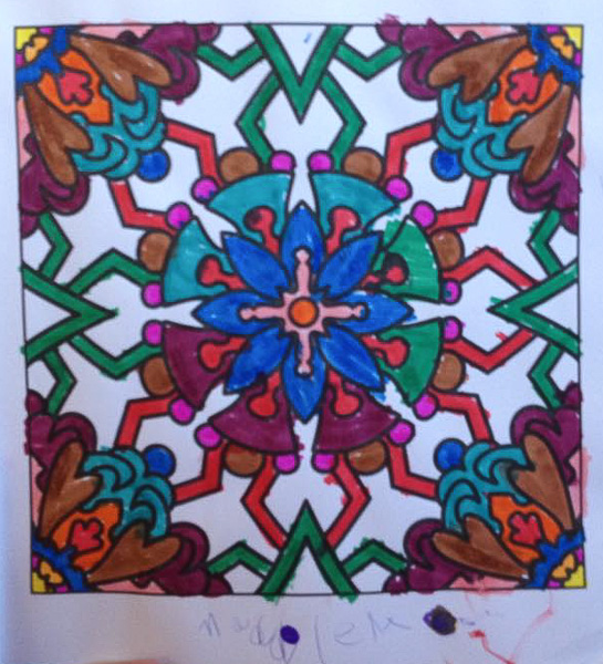 Colored by Maddie M. - from Flowers (For Crayons And Wide Tipped Markers)