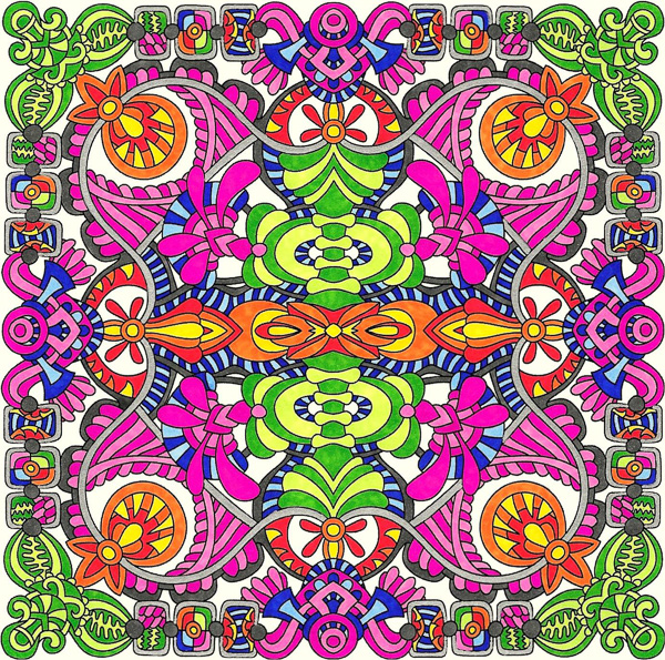 Colored by Marja Henson-Flipse - from Wow (Angie's Extreme Coloring Books Volume 1)