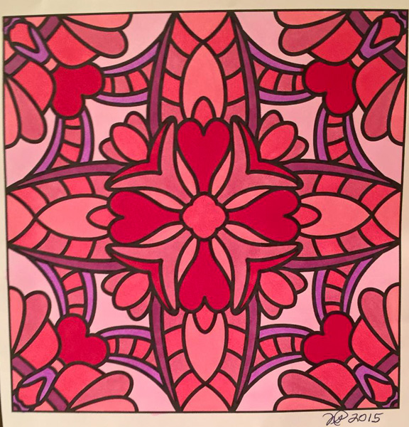 Colored by Nancy Posey - from Flowers (For Crayons And Wide Tipped Markers)