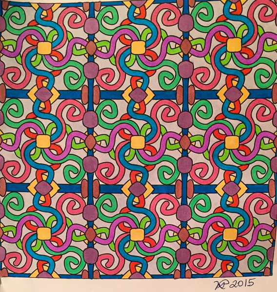 Colored by Nancy Posey - from Whimsy (Angie's Patterns Volume 2)