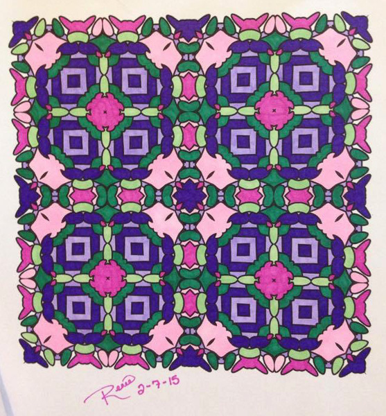 Colored by Renee Maas - from Ink Doilies (Angie's Patterns Volume 1)