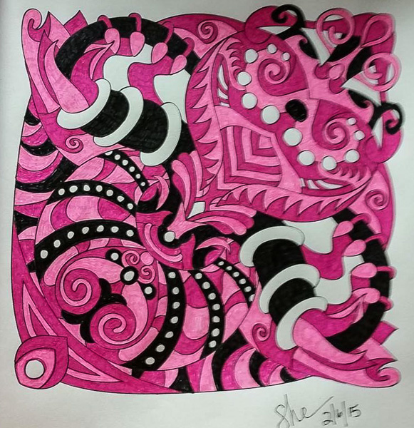 Colored by Shari Erickson - from Wow (Angie's Extreme Coloring Books Volume 1)