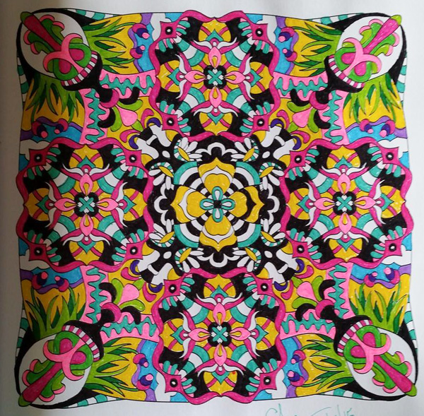 Colored by Shari Erickson - from Wow (Angie's Extreme Coloring Books Volume 1)