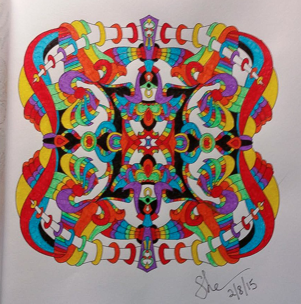Colored by Shari Erickson - from Wow (Angie's Extreme Coloring Books Volume 1)