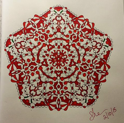 Colored by Shari Erickson - from Wow (Angie's Extreme Coloring Books Volume 1)