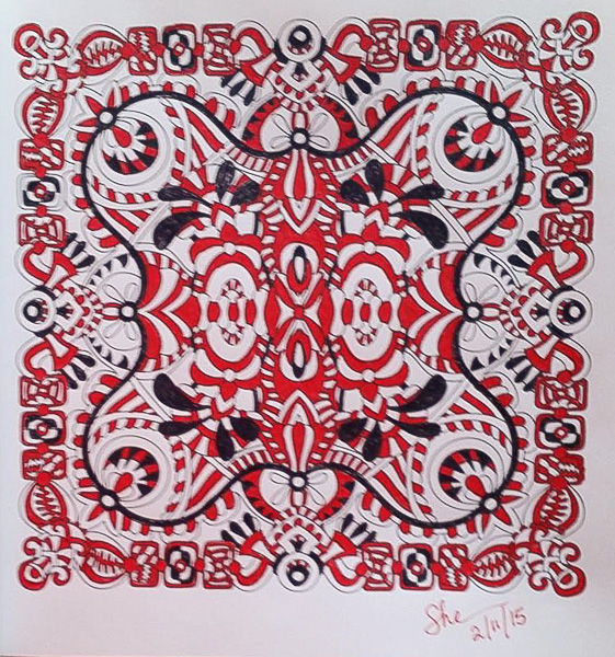 Colored by Shari Erickson - from Wow (Angie's Extreme Coloring Books Volume 1)