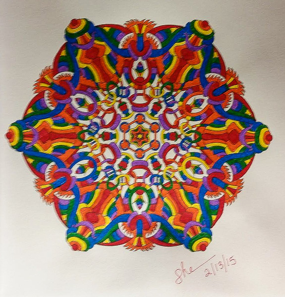 Colored by Shari Erickson - from Wow (Angie's Extreme Coloring Books Volume 1)