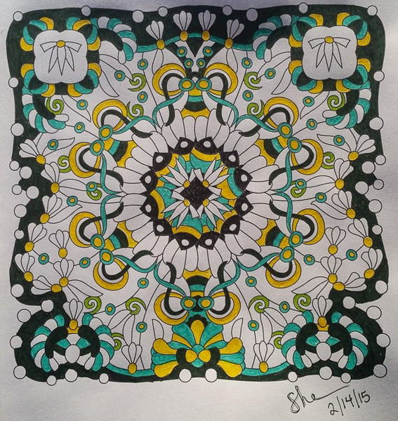 Colored by Shari Erickson - from Wow (Angie's Extreme Coloring Books Volume 1)
