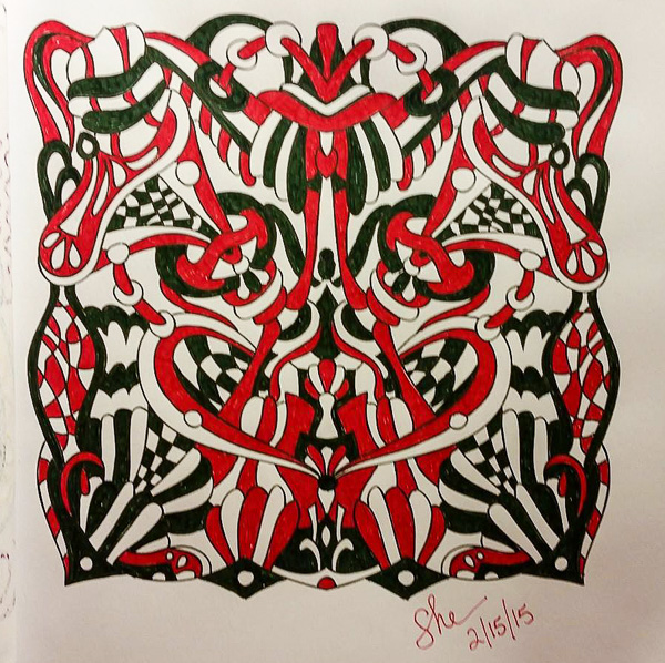 Colored by Shari Erickson - from Wow (Angie's Extreme Coloring Books Volume 1)
