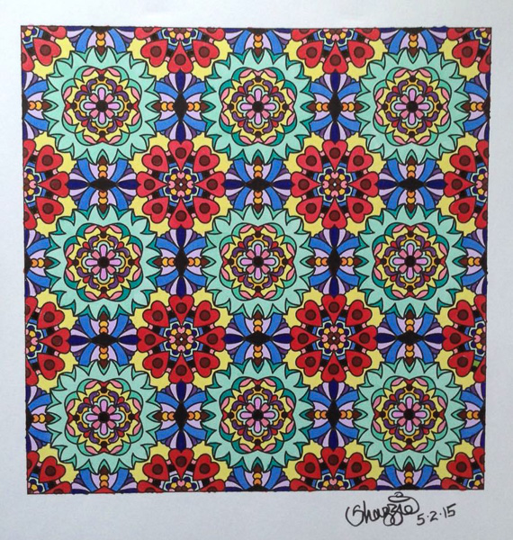 Colored by Shazzie Morgan - from Flowers (Angie's Patterns Volume 8)