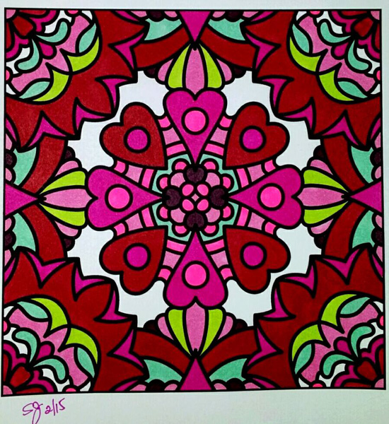 Colored by Shyla Jannusch - from More Flowers (For Crayons And Wide Tipped Markers)