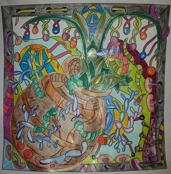 Colored by Cathy Krohne - from Wow (Angie's Extreme Coloring Books Volume 1)