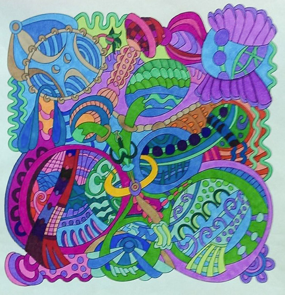 Colored by Deborah Powell - from Wow (Angie's Extreme Coloring Books Volume 1)