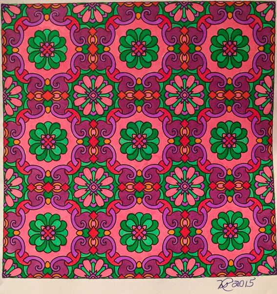 Colored by Nancy Posey - from Flowers (Angie's Patterns Volume 8)