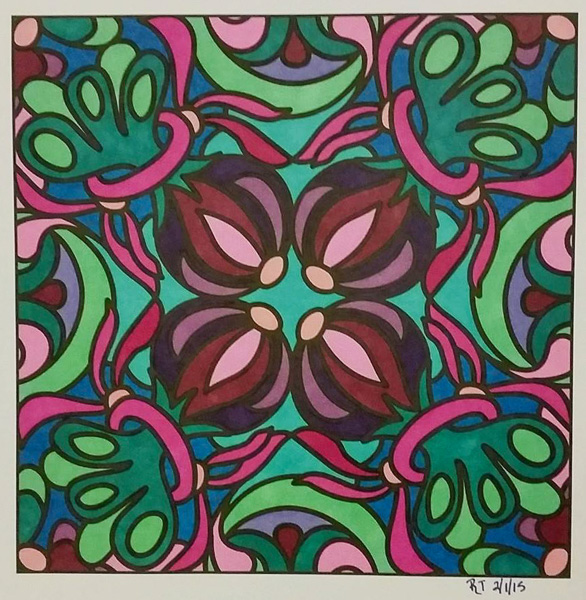 Colored by Robin Turner - from Quirky (For Crayons And Wide Tipped Markers)