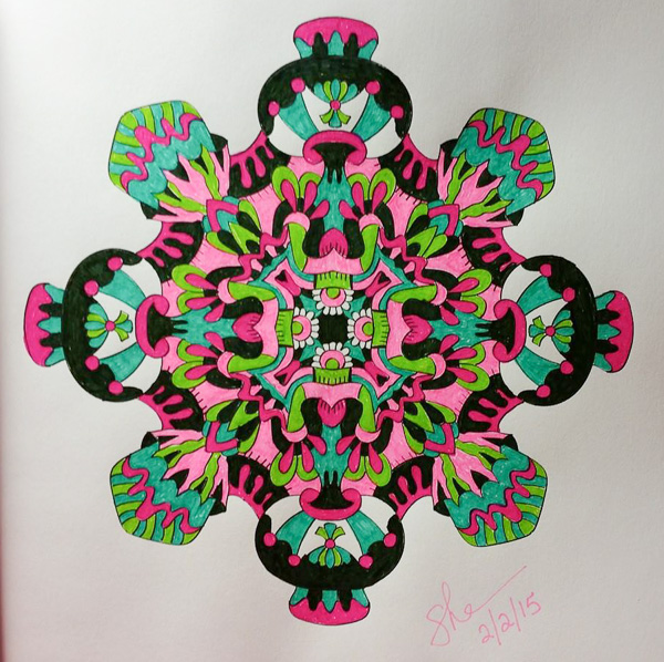 Colored by Shari Erickson - from Wow (Angie's Extreme Coloring Books Volume 1)