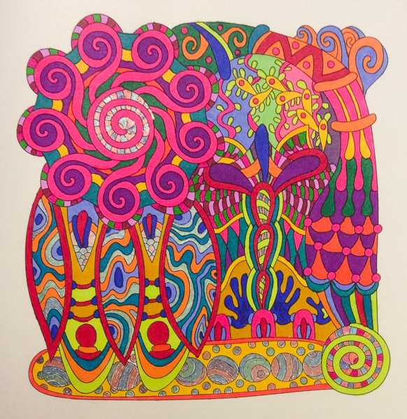 Colored by Cozette Morstein - from Wow (Angie's Extreme Coloring Books Volume 1)