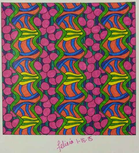 Colored by Felicia Brandon - from Whimsy (Angie's Patterns Volume 2)