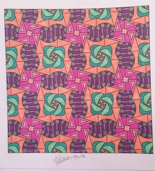 Colored by Felicia Brandon - from Whimsy (Angie's Patterns Volume 2)