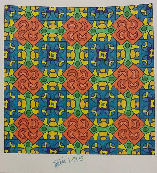 Colored by Felicia Brandon - from Whimsy (Angie's Patterns Volume 2)