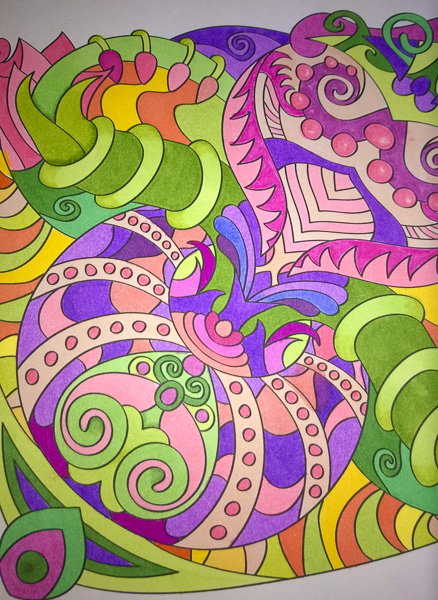 Colored by Karen Wherlock - from Wow (Angie's Extreme Coloring Books Volume 1)