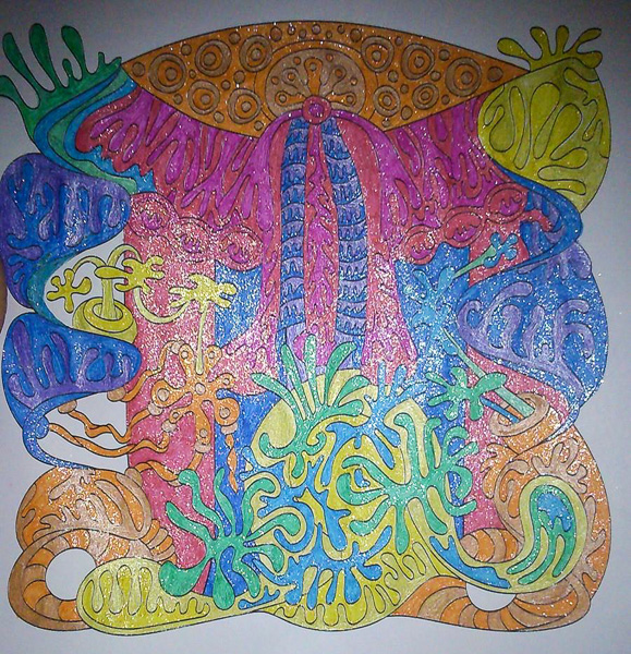 Colored by Kate Bodey - from Wow (Angie's Extreme Coloring Books Volume 1)