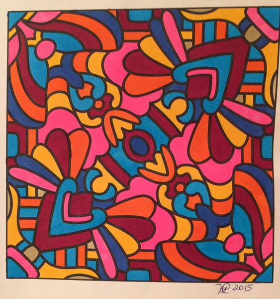 Colored by Nancy Posey - from Quirky (For Crayons And Wide Tipped Markers)